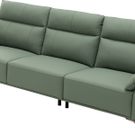 Green Leather four-seat sofa