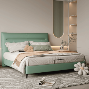 Green Leather Bed
