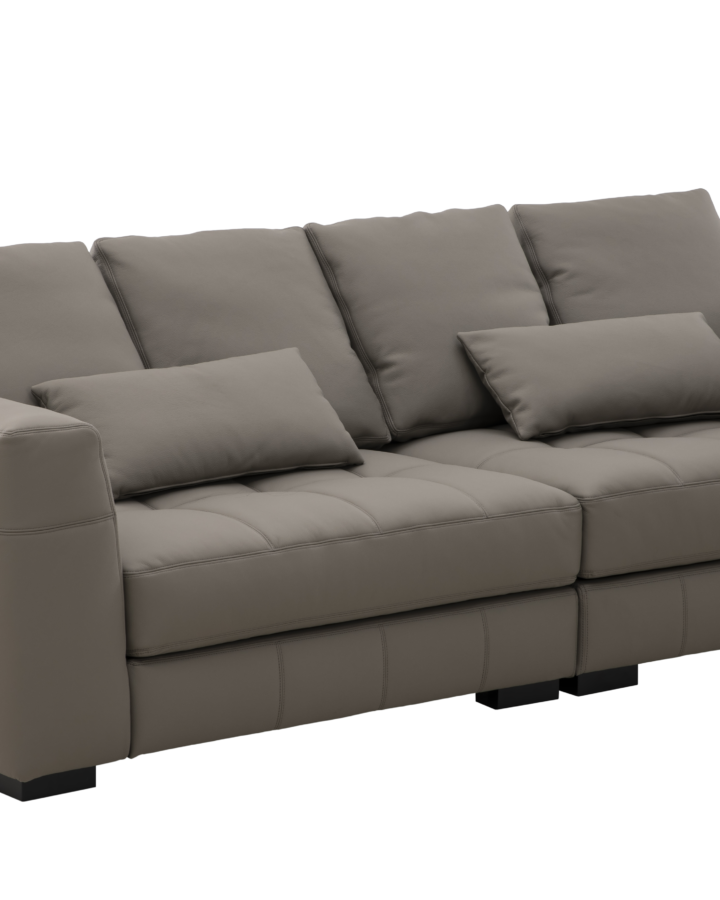 ZBOM HOME Boman Leather Sofa (Lead Grey)