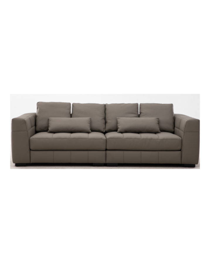 ZBOM HOME Boman Leather Sofa (Lead Grey)