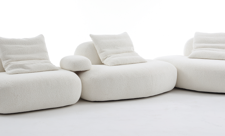 ZBOM HOME Iceland Series Fabric Large Sofa (Snow White)
