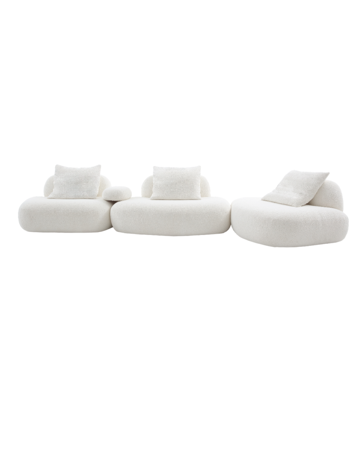 ZBOM HOME Iceland Series Fabric Large Sofa (Snow White)