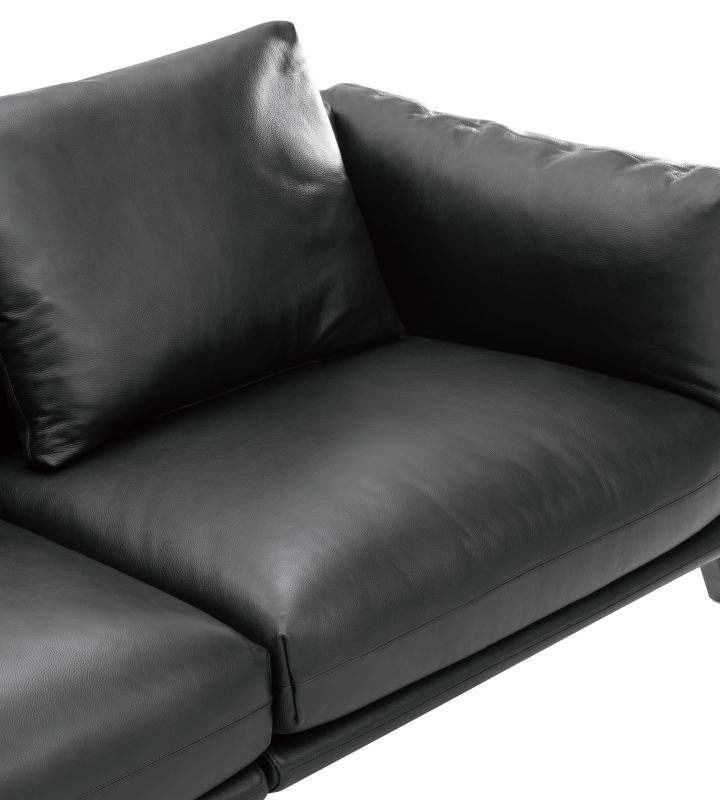 ZBOM HOME Pi Series Leather Sofa (Black)