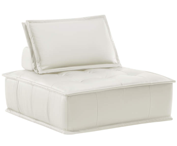 ZBOM HOME Unbounded Leather Single-Seat Sofa (Pearl Beige)