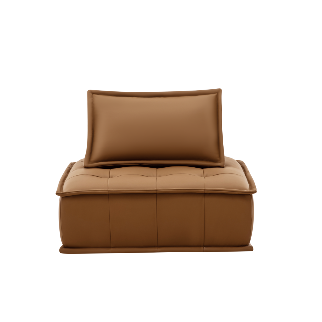 Unbounded Sofa Leather Retro Orange 2 — Kayjah Design Studio Nairobi
