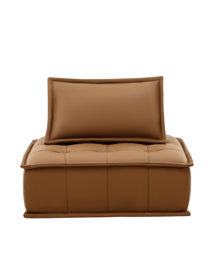 ZBOM HOME Unbounded Leather Single-Seat Sofa (Retro Brown)