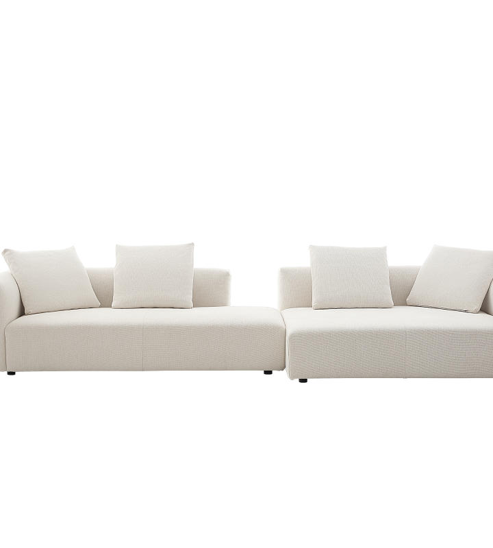 ZBOM HOME Width Narrow Series Fabric Sofa (White)