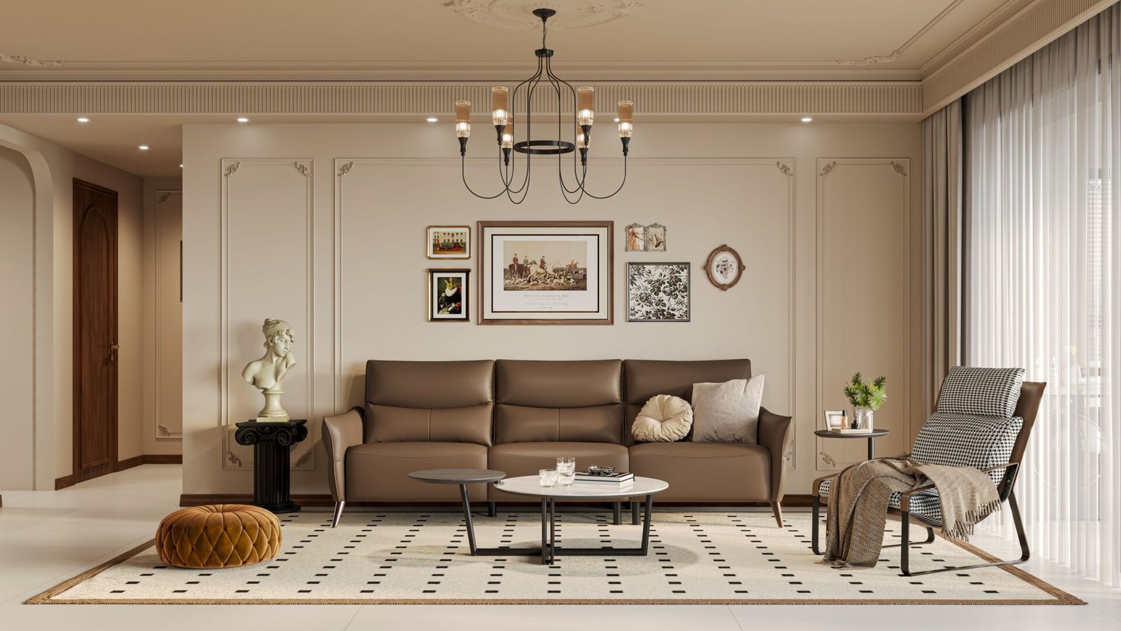ZBOM HOME Brownie Leather Sofa (Maillard) in situ