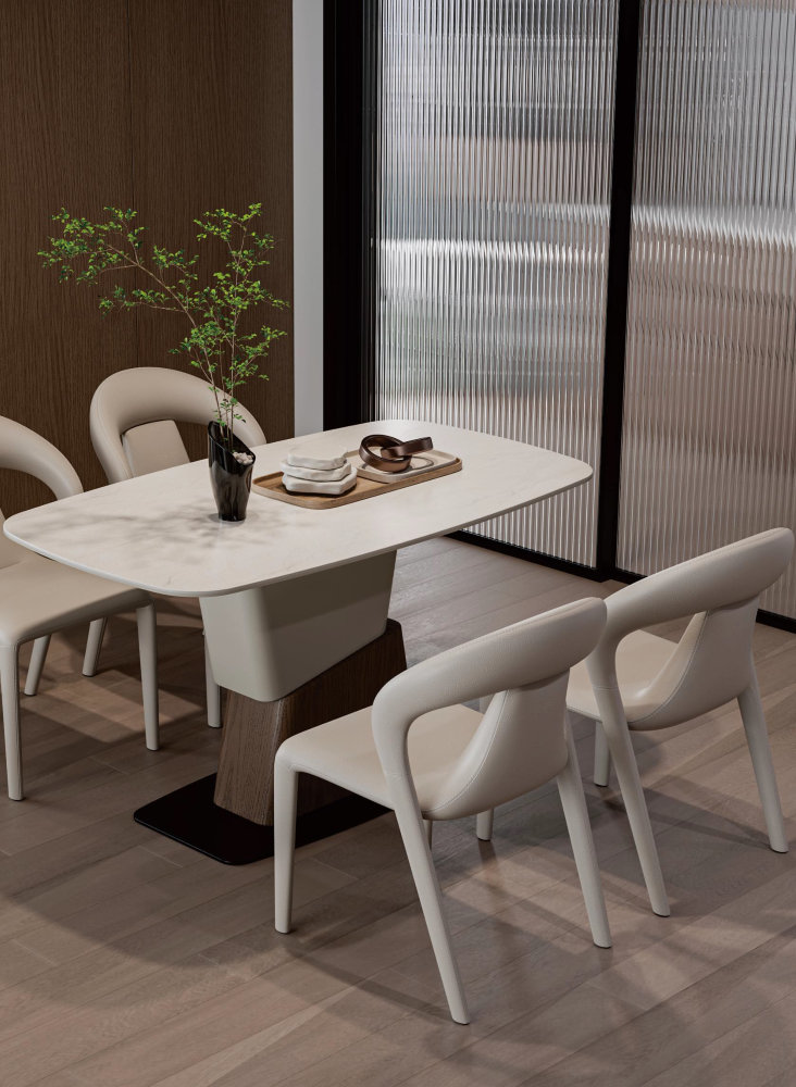 ZBOM HOME Flowing Light First Sight Dining Chair (Glacier Beige) in situ