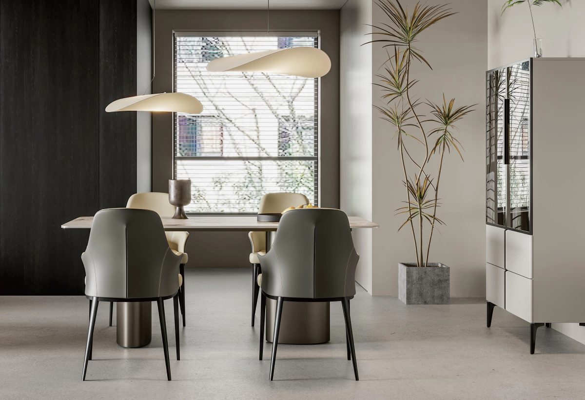 ZBOM HOME Xi Yun Dining Table (Pandora Glossy Finish) in situ