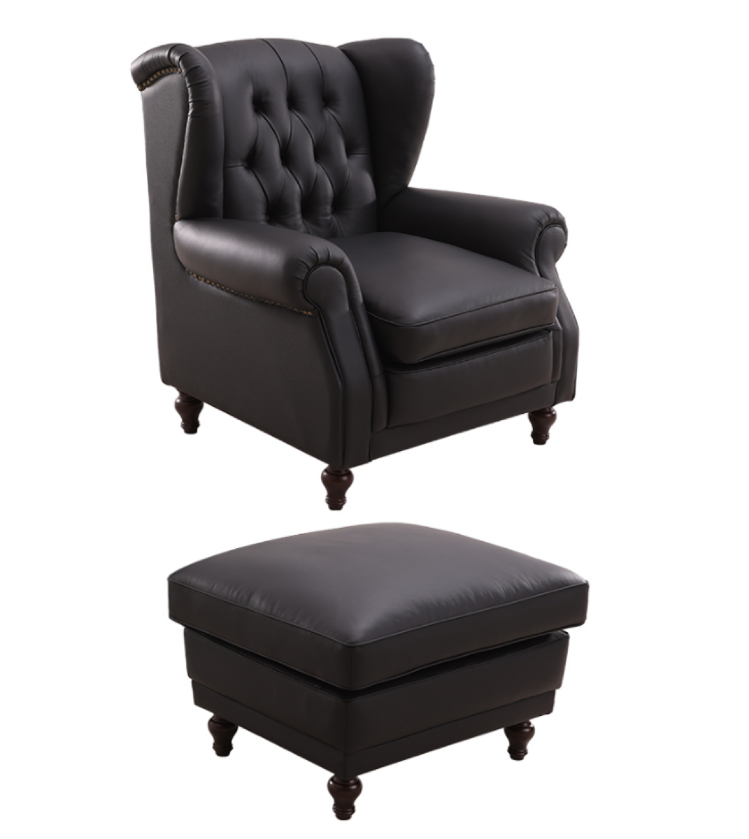 Zbom Home Cigar Chair With Footrest Leisure Chair Genuine Leather Starry Black — Kayjah Design Studio Nairobi