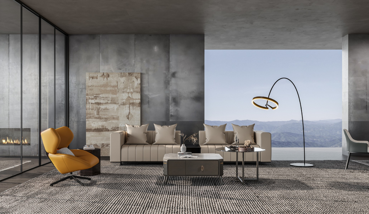 ZBOM HOME Morning Star Combination Teapoy (Glass + Wave Grey Glossy Finish) in situ