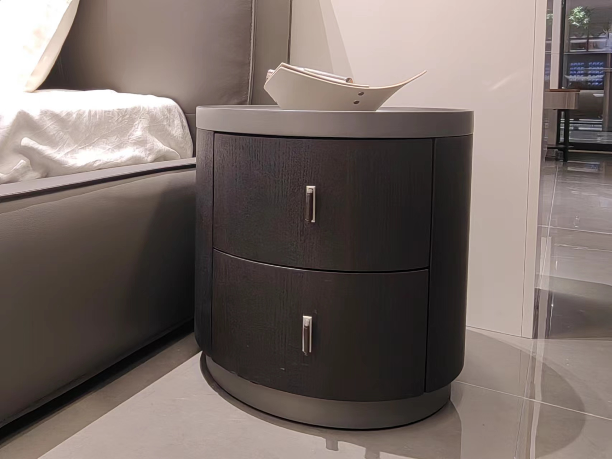 ZBOM HOME Xi Mo 1 Bedside Table (Grey Black) in situ