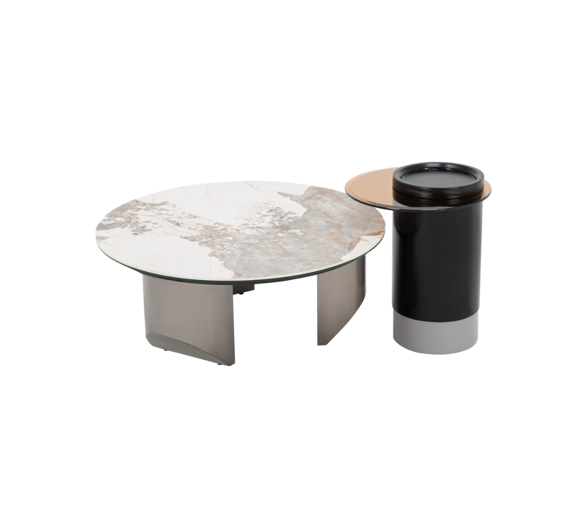Modern coffee table with side table