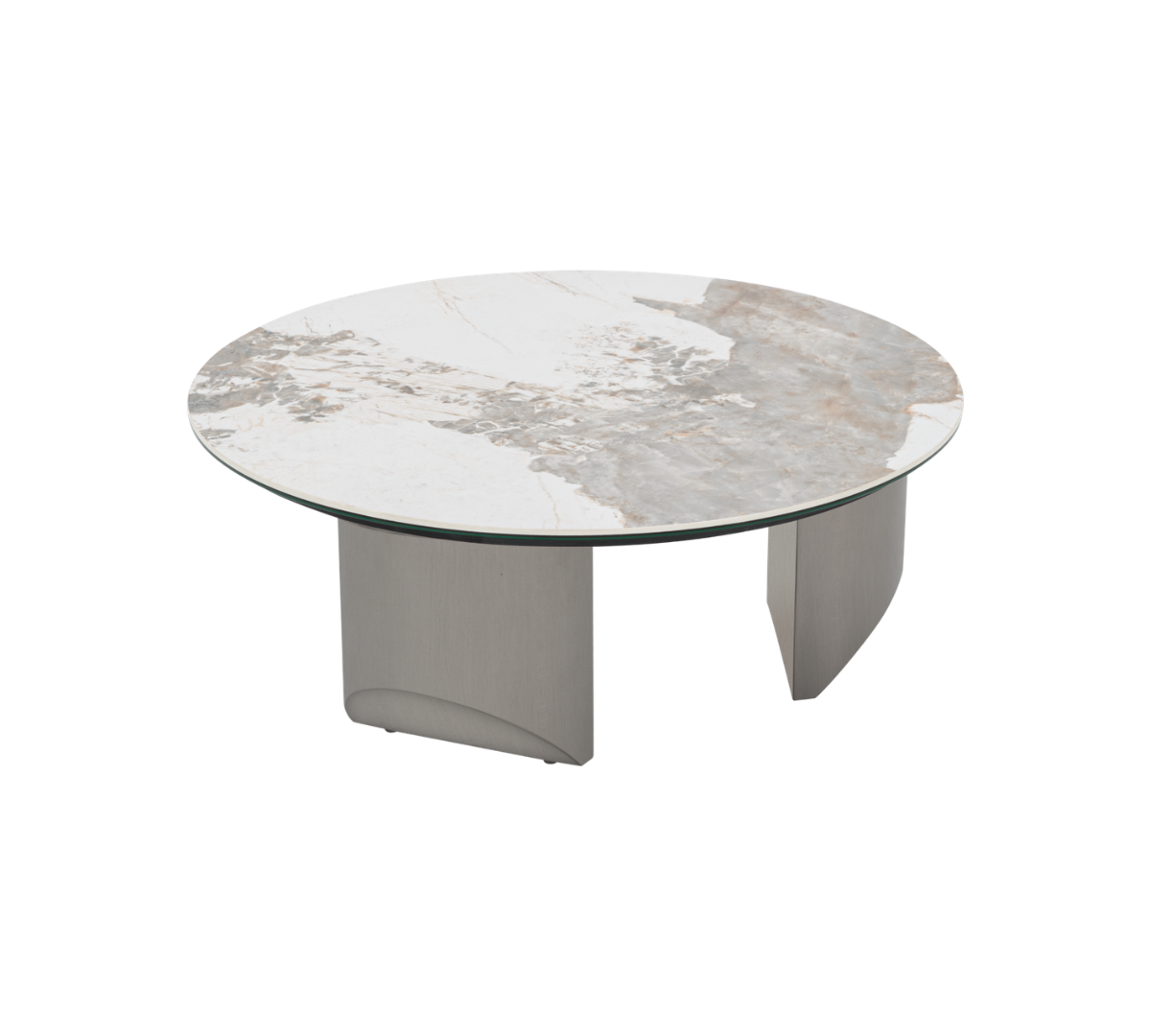 Round coffee table with marble top