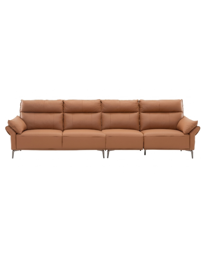 ZBOM HOME Green Leather Sofa (Coral orange)