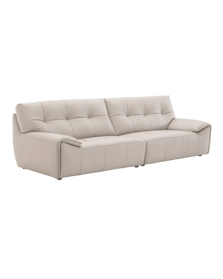 ZBOM HOME KrugerⅡ Leather Sofa (Off-White)