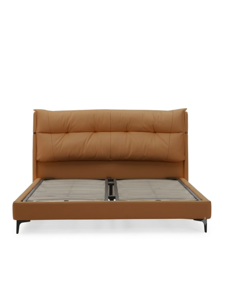 ZBOM HOME Qi Mu Leather Bed (Retro Orange)