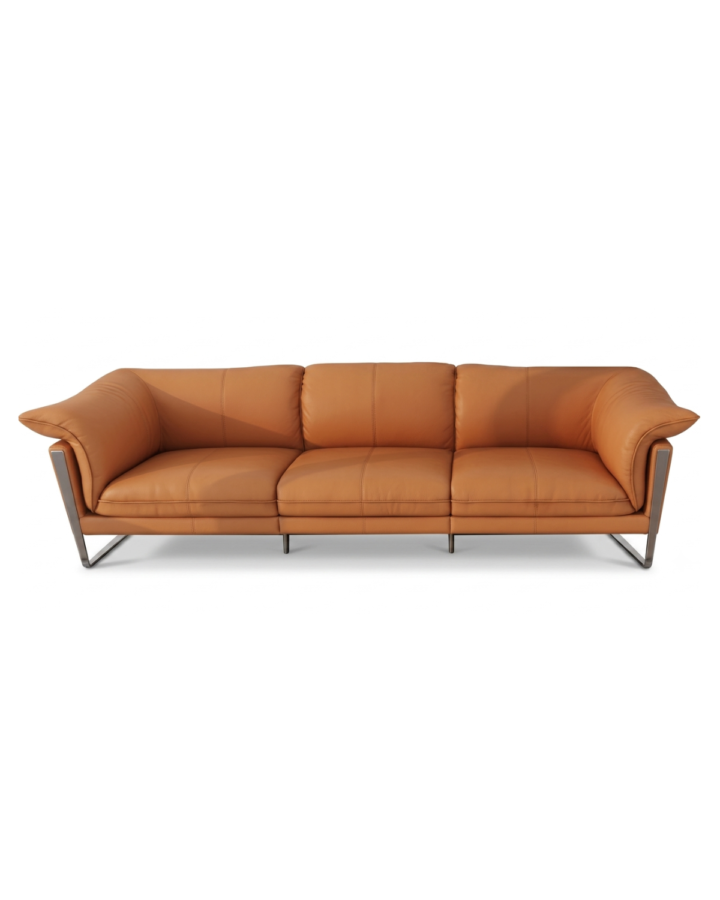 ZBOM HOME Zero Sense Capsule Leather Sofa (Warm Orange)