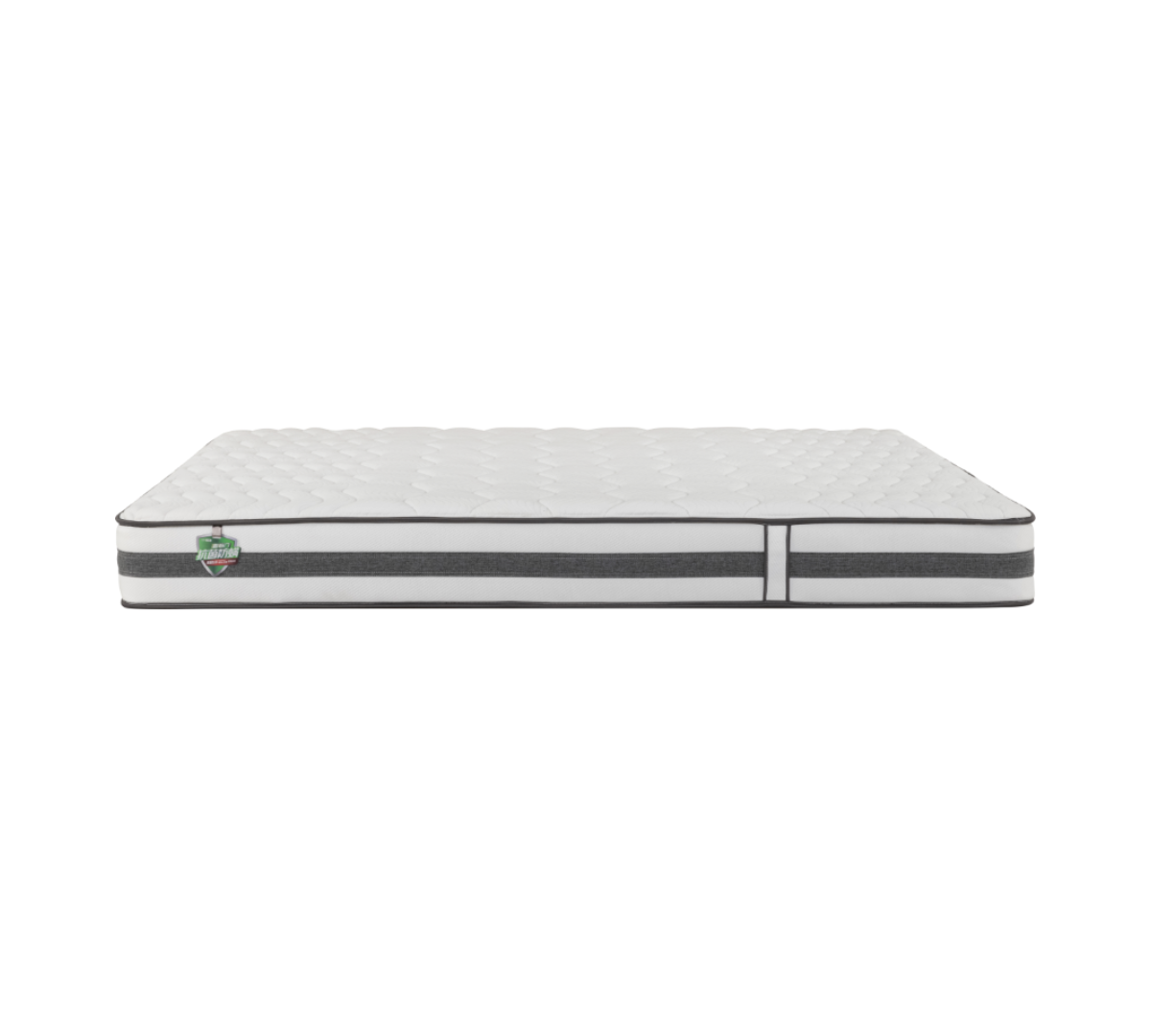 White mattress with gray accents
