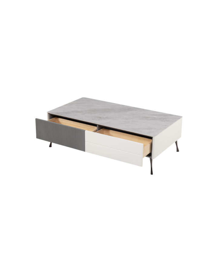 ZBOM HOME Forest Language Teapoy (Grey Glossy Finish)
