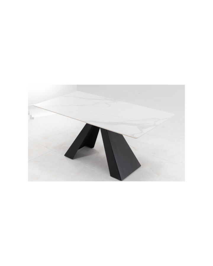 ZBOM HOME Green Dining Table (Snowberg White Matte Finish)