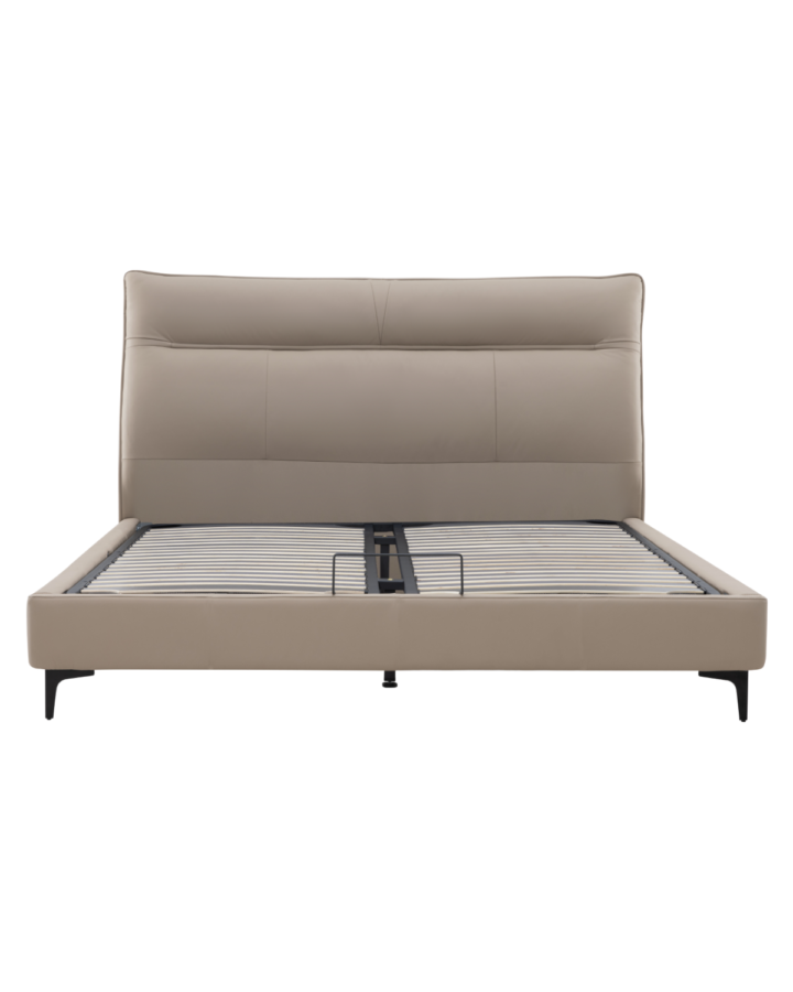 ZBOM HOME Green Leather Bed (Light brown tea)