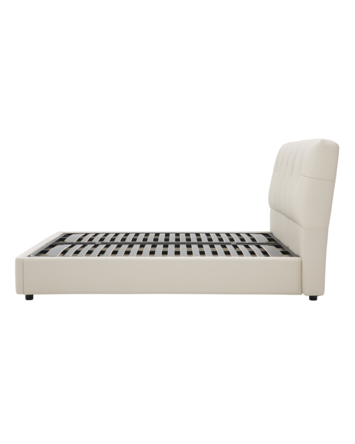 ZBOM HOME Kruger Genuine Leather Bed (off – white)