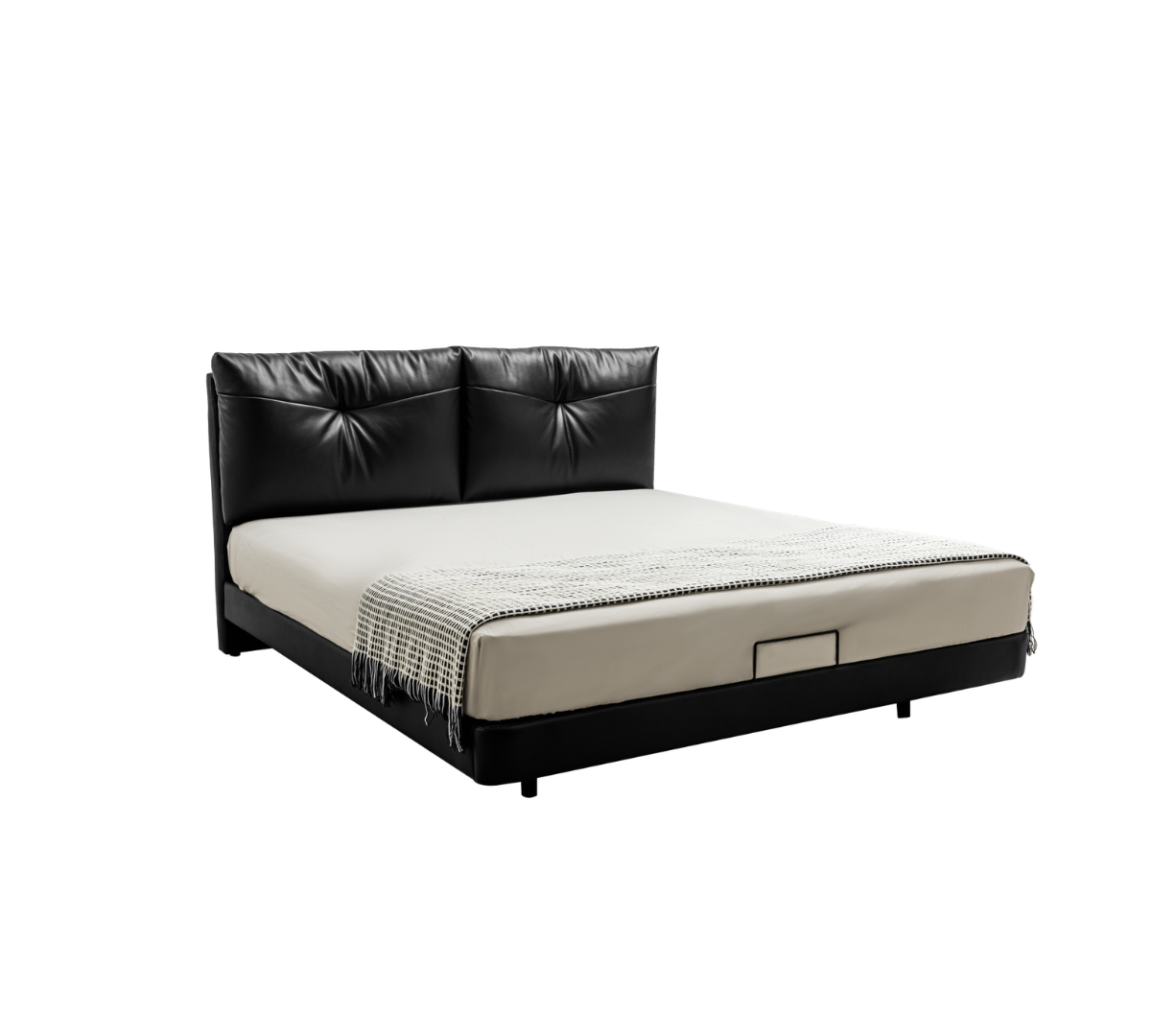 Zbom Home Leather Island Leather Bed Glazed Black 1 — Kayjah Design Studio Nairobi