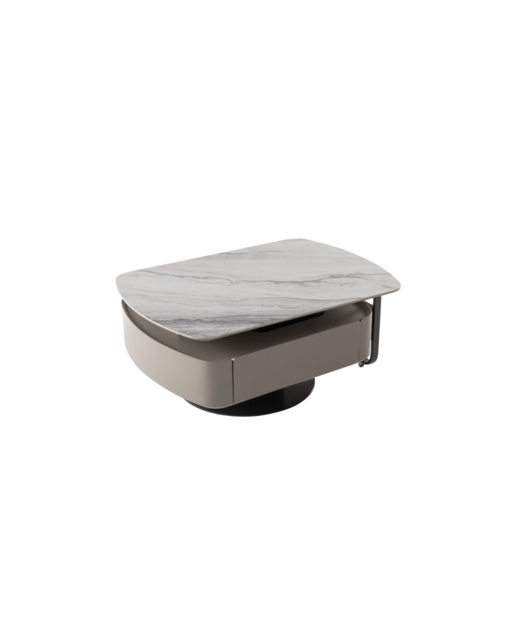 ZBOM HOME Leisurely Time Rotating Teapoy (Blue Shell Glossy Finish)