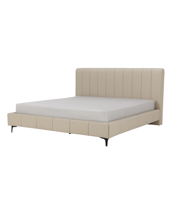 ZBOM HOME Sharp Boundary Leather Bed (Apricot grey)