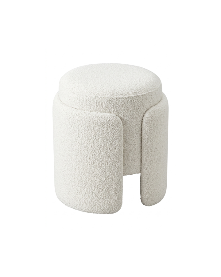 ZBOM HOME Stacked Realm Space Round Stool (Cloud White)