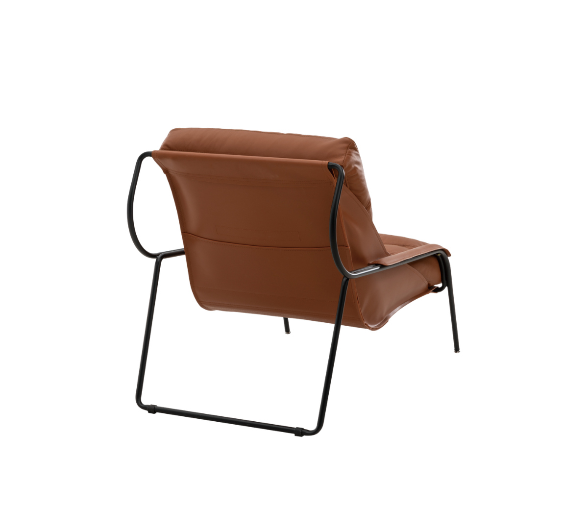 Stylish brown lounge chair from behind
