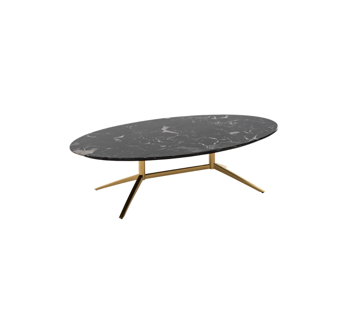 Oval black marble coffee table