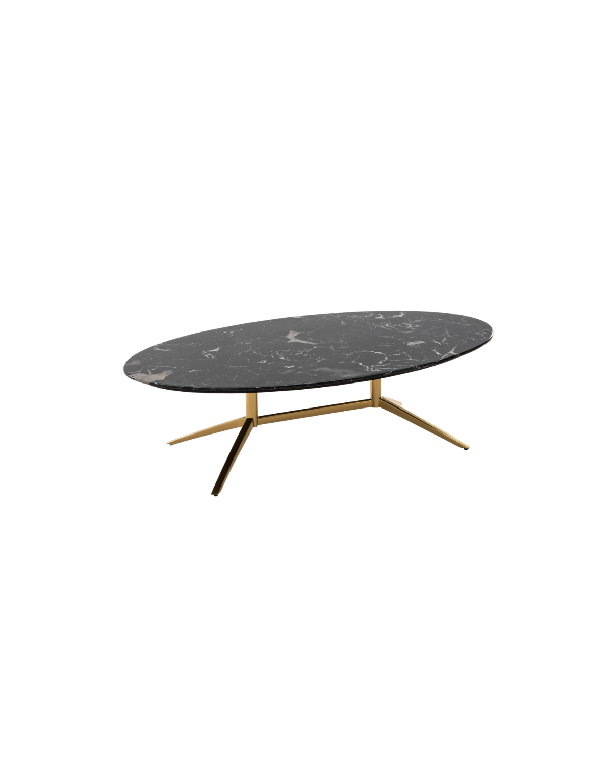 Oval black marble coffee table