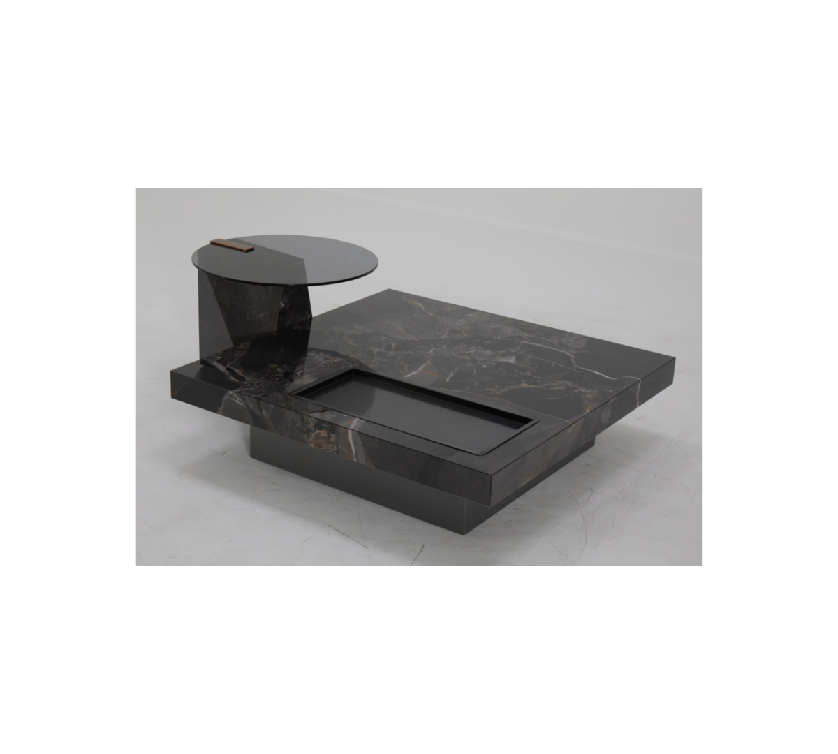 Modern black marble coffee table design