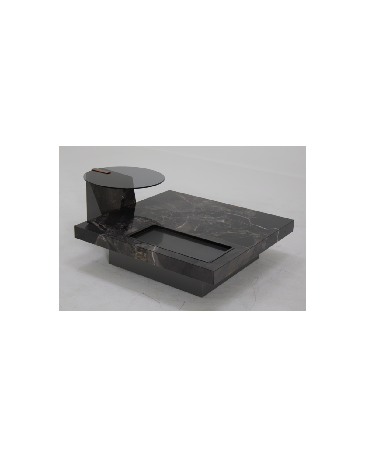 Modern black marble coffee table design