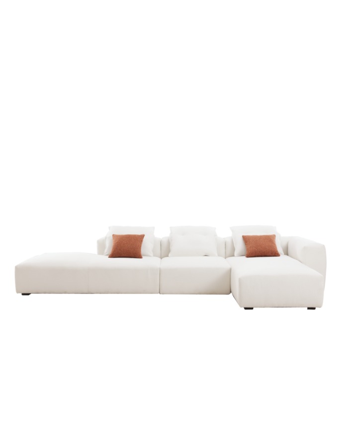 ZBOM HOME Stacked Realm Space Fabric Sofa (Cloud White)